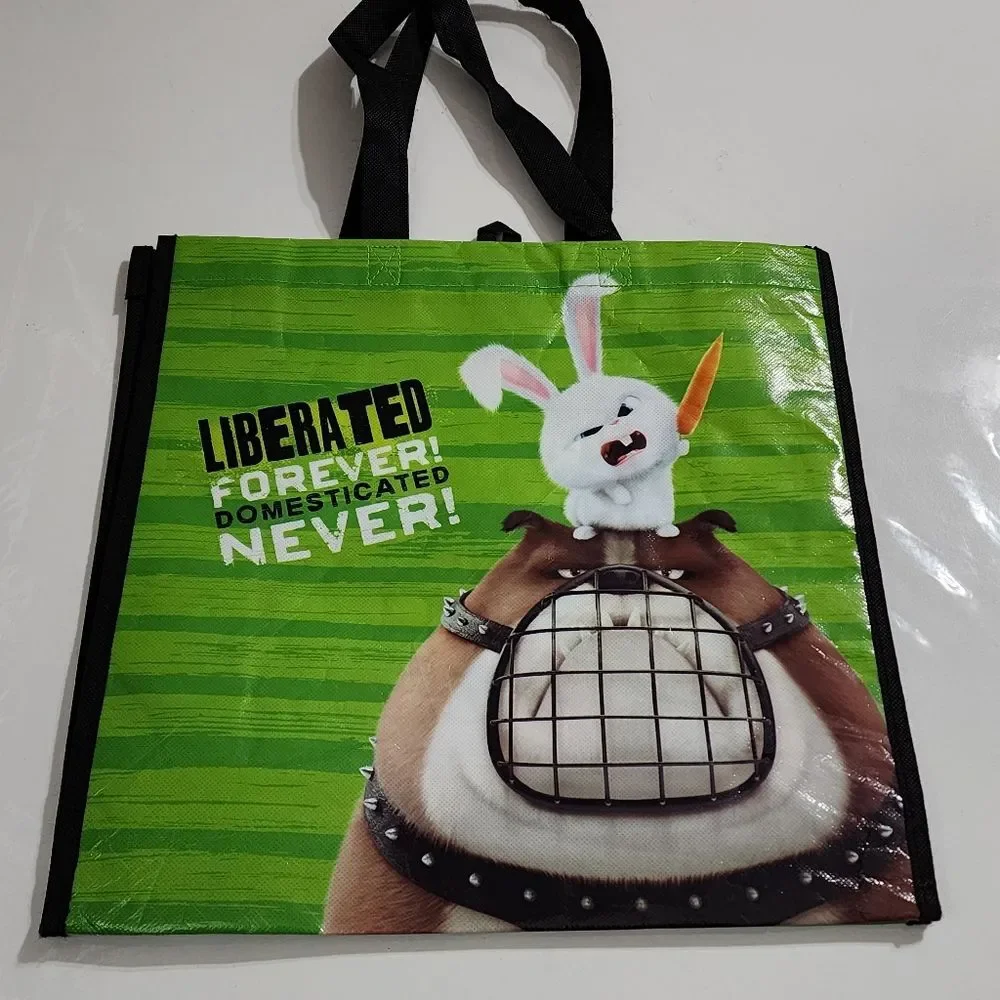 The Secret Life of Pets Movie Ripper Dog & Snowball Bunny Green Tote Bag